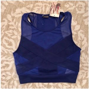 Royal blue sheer crop top